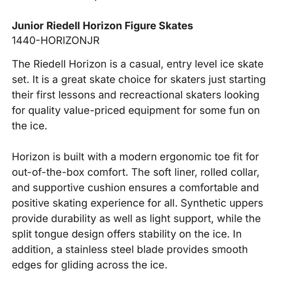 Reidell Jr Horizon Ice Figure Skates Sz 3 - Picture 8 of 16